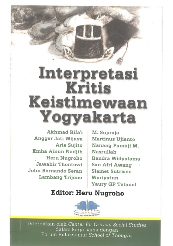 Interpretasi Kritis Keistimewaan Yogyakarta